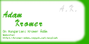 adam kromer business card